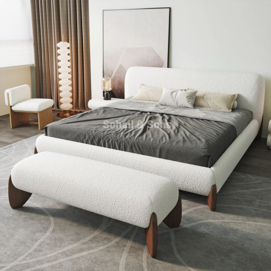 Luxurious 4-Piece Bedroom Set: Bed, 2 Side Tables, Dresser & Mirror - Fully Customizable